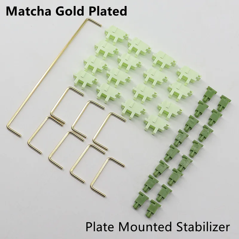 

Matcha Gold Plated Plate Mounted Stabilizer for Custom Mechanical Keyboard Plate YC66 Zeeyoo 68 YC96 Womie