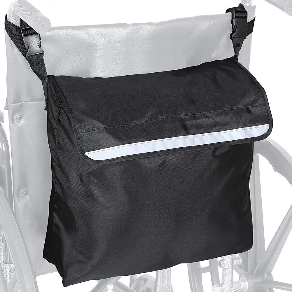 Borsa zaino per sedia a rotelle di grande capacità tracolla regolabile sedia a rotelle e accessori per camminatori borse portaoggetti laterali