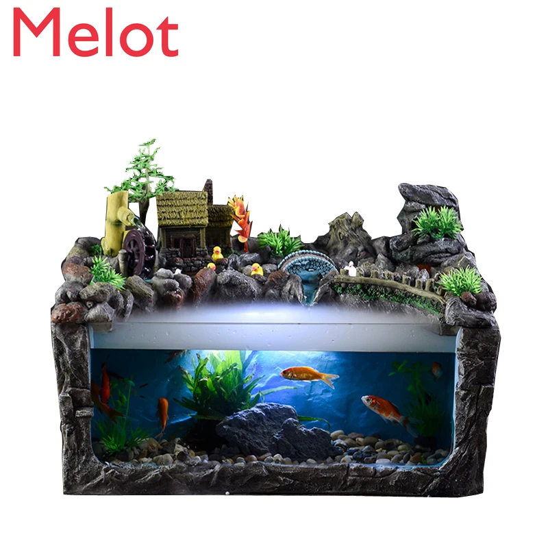 Living Room Rockery Circulating Water Fish Tank Fountain Fortune Home Aquarium Ornaments Home Decore