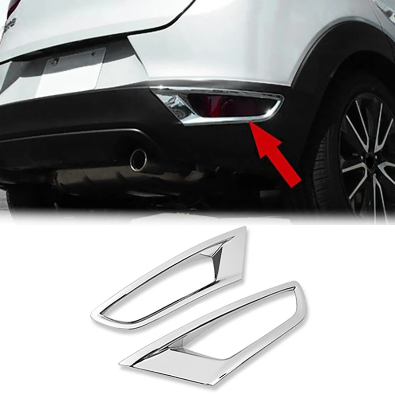 

For Mazda CX3 CX-3 2016 2017 2018 ABS Chrome Rear Fog Light Lamp Cover Trim Foglight Bezel Decoration Frame