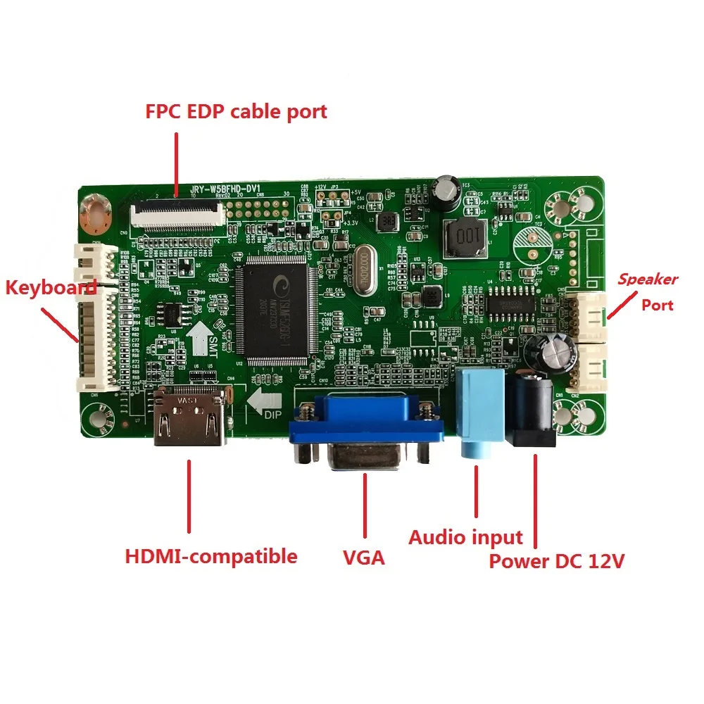 لوحة تحكم EDP VGA HDMI مجموعة متوافقة + صندوق علبة معدني من سبائك معدنية DIY عالمي للوحة LCD LED غطاء خلفي متوافق مع الشاشة