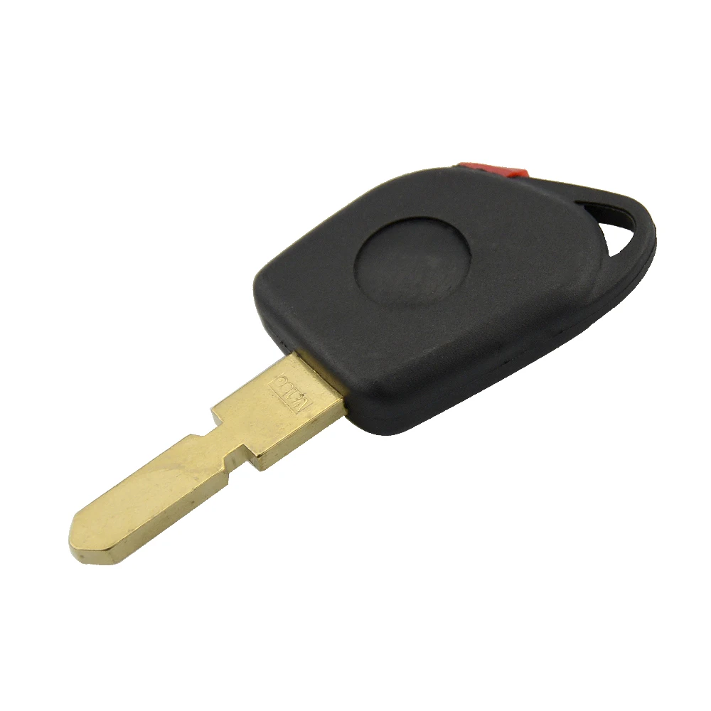 Okeytech 1 Button For Peugeot 406 Transponder Remote Car Key Shell Cover Case Cover Fob Blade Hole Key Replacement With Red Plug