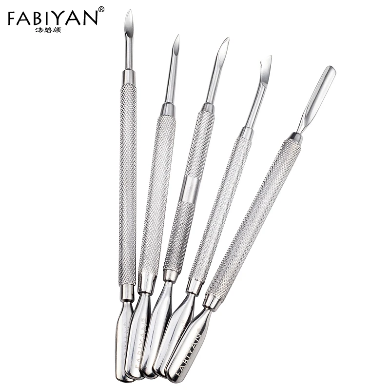 1PC Nail Art Cuticle Pusher Remover Stainless Steel 2 Ways Dead Skin Metal Manicure Pedicure Care Tools Finger Push Double Heads