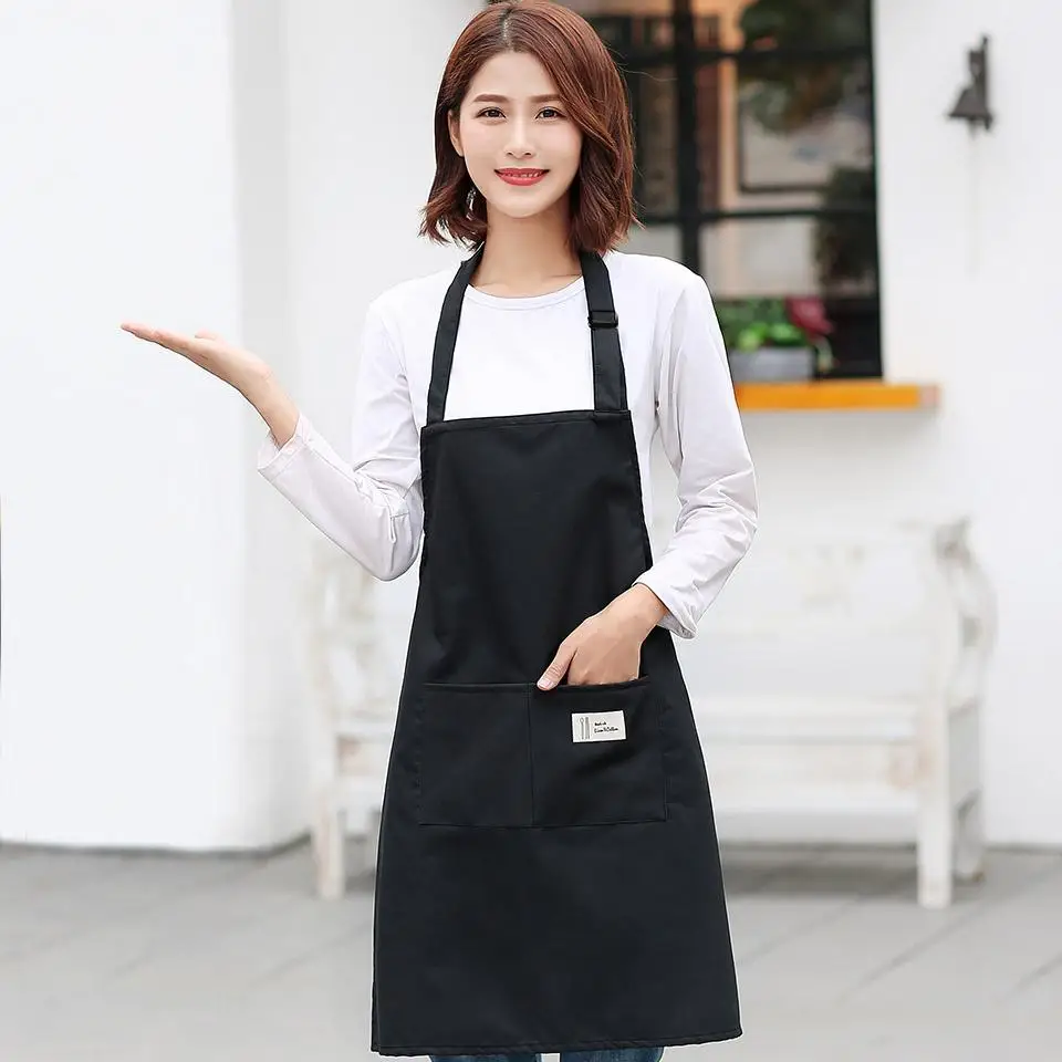 34  Women Kitchen Apron For Cooking Baking Barista Apron Pink Waitressing Aprons Ladys Pinafore Thicken Restaurant Apron