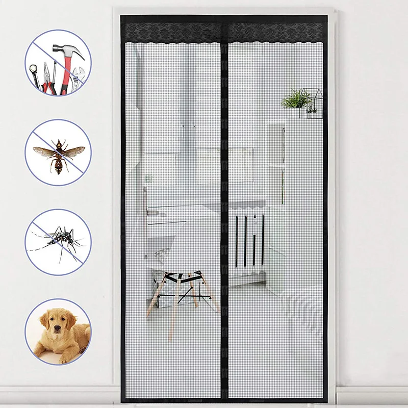 100X210CM Summer Anti Mosquito Net Fly Bug Curtains Net Automatic Closing Door Screen Kitchen Curtains ployester fiber Curtains