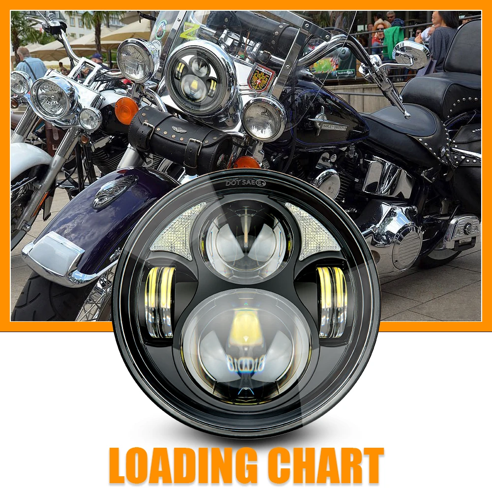 

5-3/4 5.75 Motor LED Headlight DRL for Harley Motorcycle Headlamp Projector Driving Light 5 3/4 " For Harley Headlight