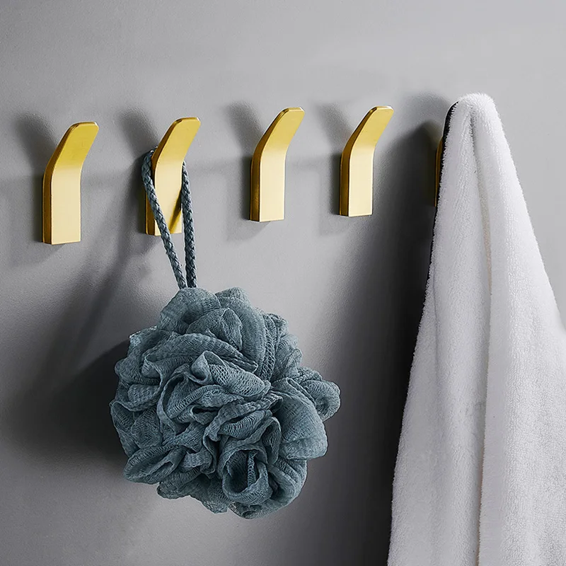 3-10 PCS Heavy Duty Bathroom Towel Robe Hooks Gold Black Wihte Bedroom Hat Bag Coat Clothes Hook Wall Hanger Self-adhesive