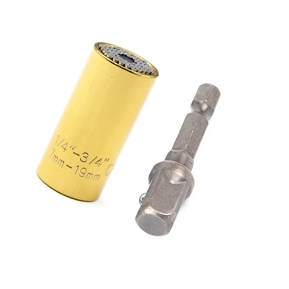 2pc 7-19mm Universal Torque Wrench Head Set Socket Sleeve Power Drill Ratchet Bushing Spanner Key Magic Multi Hand Tools