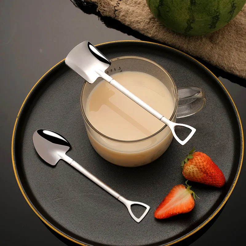 Stainless steel kitchen gadget accessories silver golden dessert fruit spoon spoon shovel coffee spoon teaspoon Christmas gift