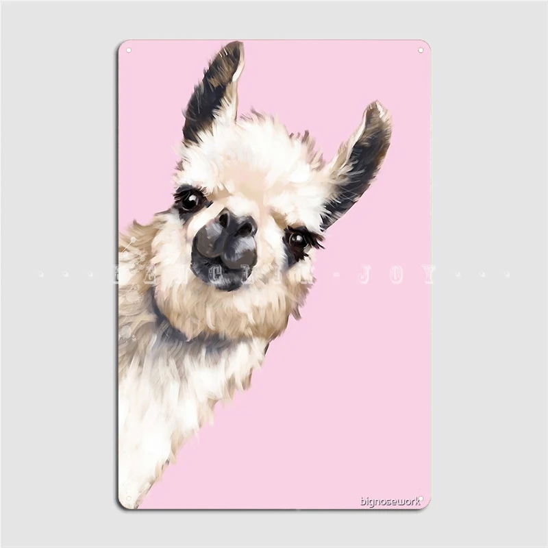 Sneaky Llama Poster Metal Plaque Cinema Kitchen Garage Club Classic Wall Plaque Tin Sign Poster