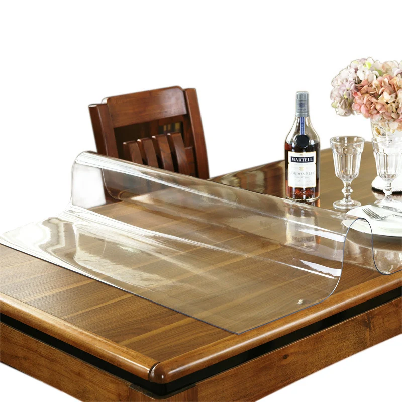 Transparency PVC table cloth Soft Glass Tablecloth Waterproof Oilproof for rectangular table Kitchen Dining table cover 1.0mm