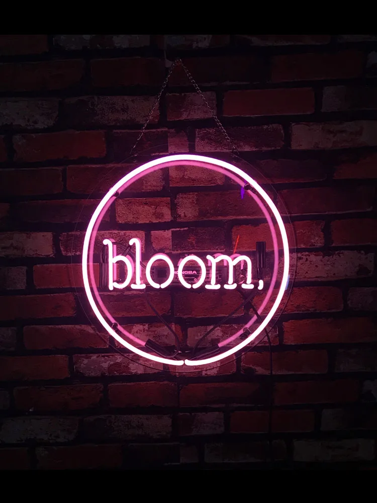 Neon Sign For Bloom balloon home wall display light advertise LOGO free DESIGN pink clear plastic board Impact Attract light