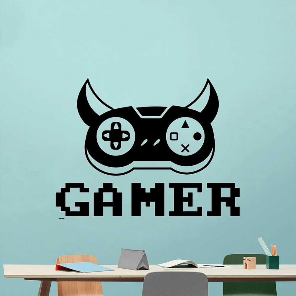 Gamer wall decal game decal controller sticker boy room decor game joystick decal video game removable customized for