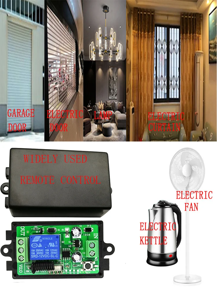 3000M Long Range DC12V 24V 1CH RF Wireless Remote Control Relay Switch light /lamp/ Garage Doors shutters projection screen