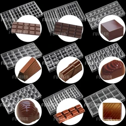 3D Polycarbonate Chocolate Mold For Baking Candy Bar Mould Sweets Bonbon Chocolate Cake Decoration Confectionery Tool Bakeware