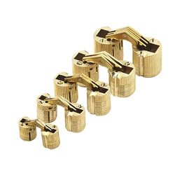 4Pcs 180 Degree Hidden Barrel Hinges Copper Hinge 10/12/14/16/18mm for Doors Table DIY Furniture Hardware