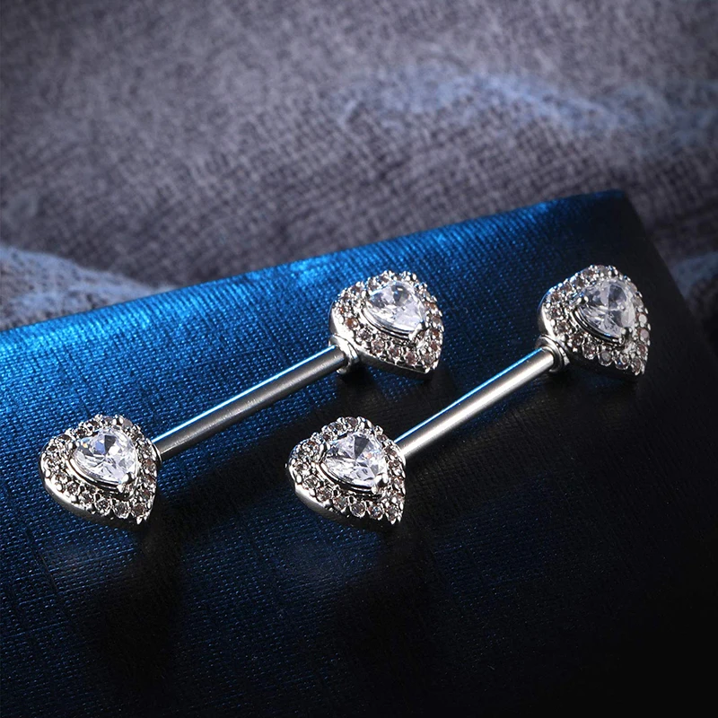 14G Edelstahl Nippelpiercing Set Nippelringe Barbell Pack Rote Kirsche Kuchen Nippel Schmuck Bulk Kristall Nippelpiercings – Detail 30