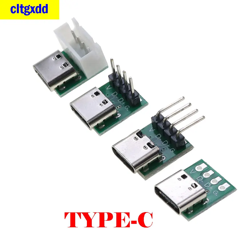 

1 шт., разъем USB Type-C, изогнутая игла, прямая игла, печатная плата, Женский Разъем + стандартная розетка адаптера