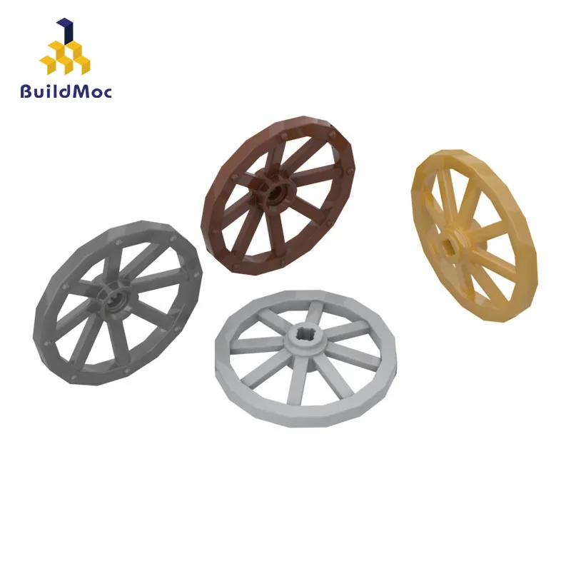 BuildMOC 4489 Wagon Wheel Ldd 4489 For Building Blocks Parts DIY Construction Classic Brand Children Gift Toys