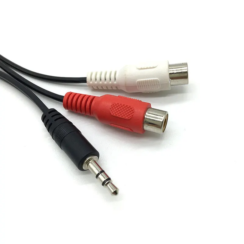 3.5 Jack męski do 2RCA 2AV kable Adapter Audio Stereo konwerter kabla żeńskiego Splitter kabel Adapter słuchawek do TV DVD VCD