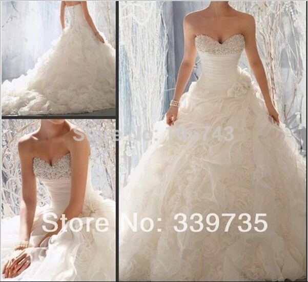 

free shipping 2016 New fashion White ivory Luxury Crystal small Train Formal Gowns sexy rhinestone beaded wedding dresses gowns