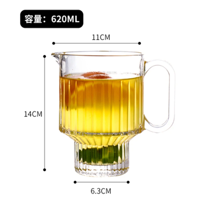 Glass Cup for juice and fruit tea, can be stacked, grid/drill/ice pattern, 650ml