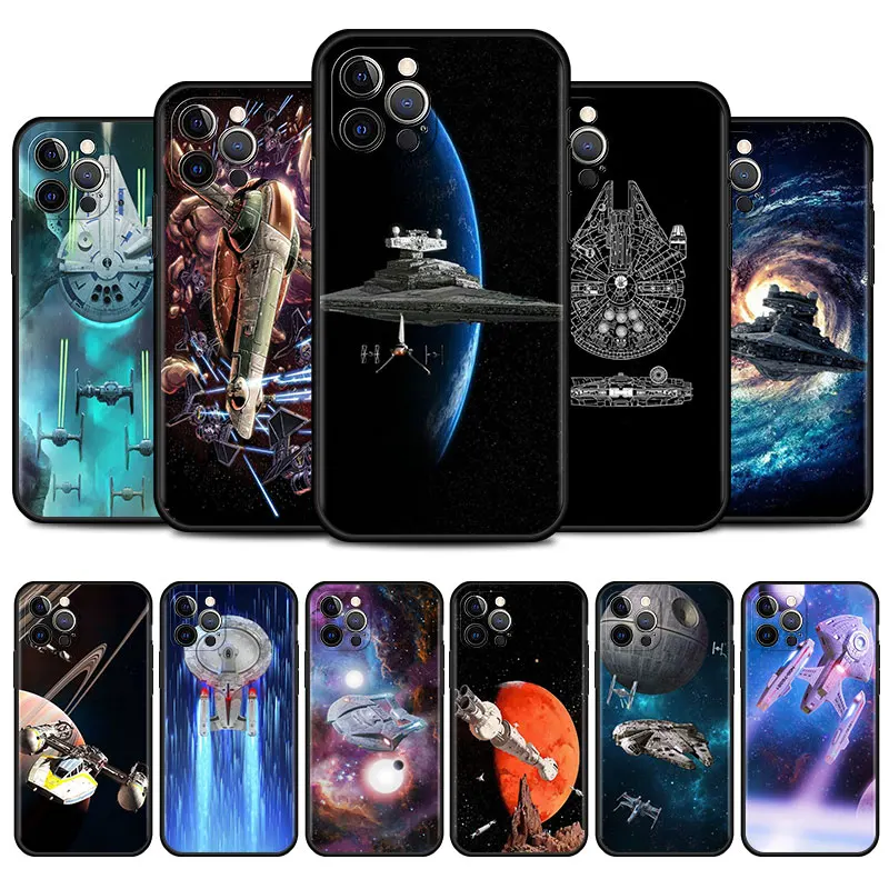 war space ship star Cell Phone Case for iPhone 11 Pro 12 13 Mini XR X 7 8 6 6S Plus XS Max 5 5S SE 2020 Mobile Phones Cover