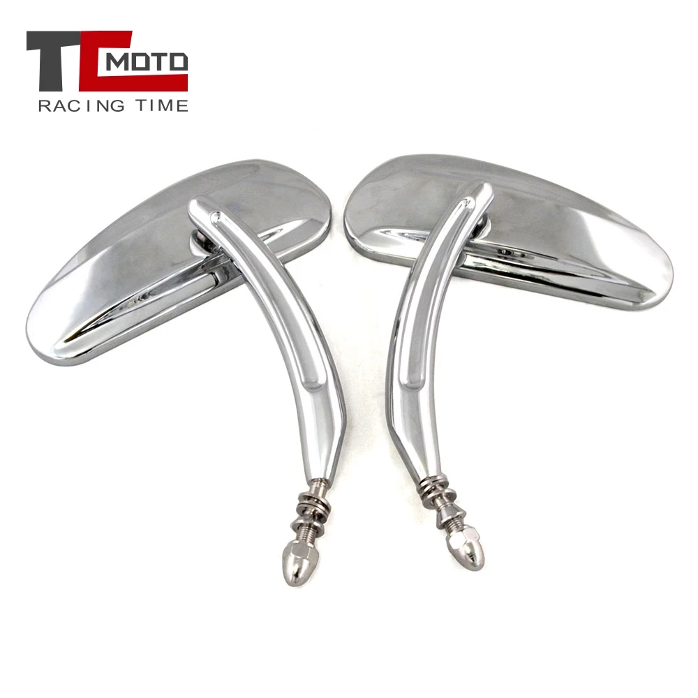 1 Pair Motorcycle Rear View Side Mirrors For Harley 1200 Custom CVO Softail Road King Dyna Chrome/Black Moto Accessories