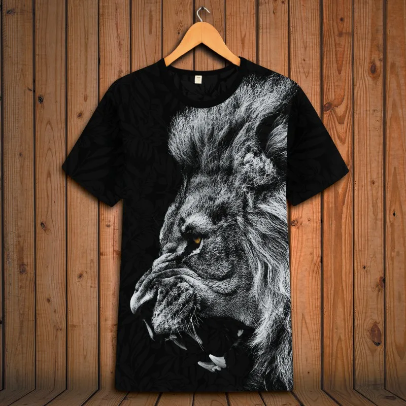 

Creative animal lion head pattern 3d print short sleeve t shirt Summer 2019New quality soft comfortable smooth t shirt men S-6XL