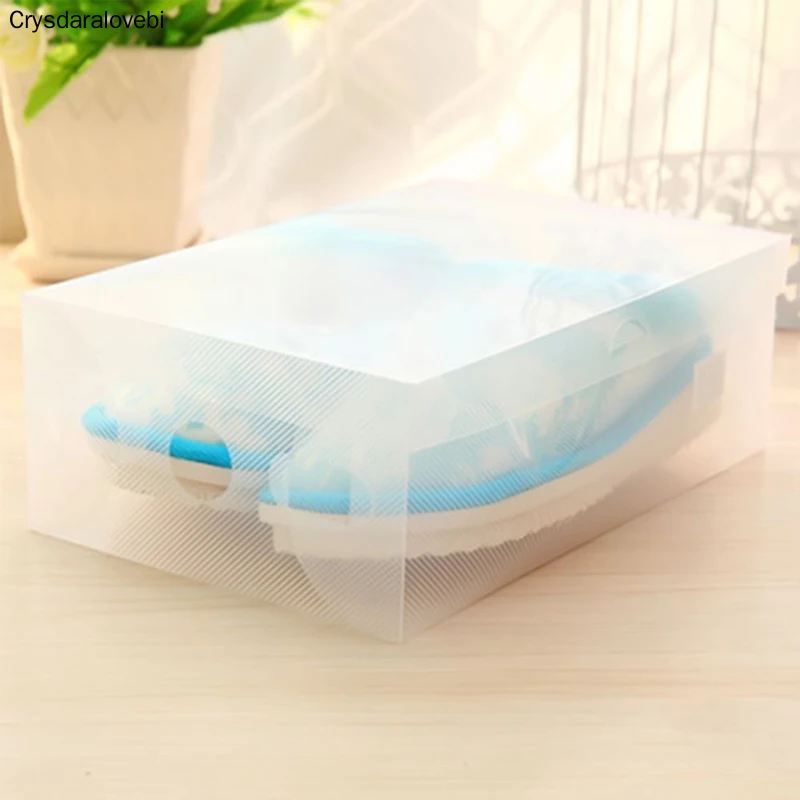 8pcs Plastic Transparent ShoeBox Home Shoe Boot Box Stackable Foldable Storage Organizer Container Multifunction