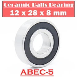 6001RS Hybrid Ceramic Bearing 12*28*8 mm ABEC-5 ( 1 PC ) Bicycle Bottom Brackets Spares 6001 RS 2RS Si3N4 Ball Bearings 6001-2RS