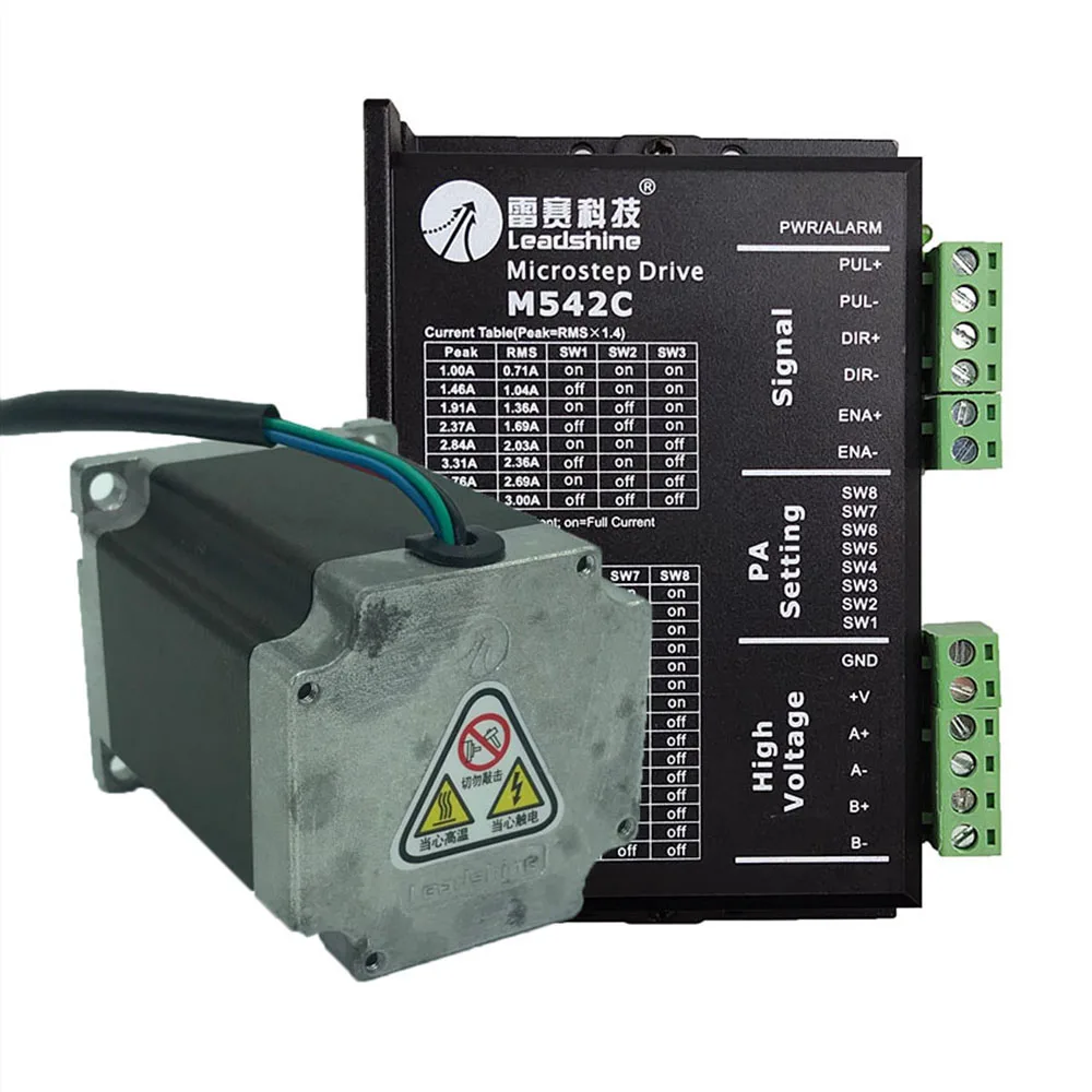 Leadshine 2 Phase 57 Series NEMA23 Stepper Motor Kit 57HS21A + Driver M542C Input Voltage VDC20-50V Original Product