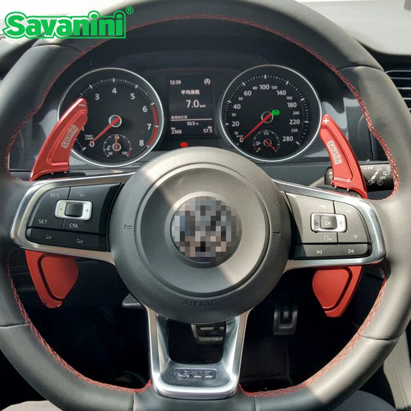 

Savanini Steering Wheel Shift Paddle Extension For VW Golf 7 R GTI Scirocco Sagitar GLI MK7 Lamando GTS Auto Car styling