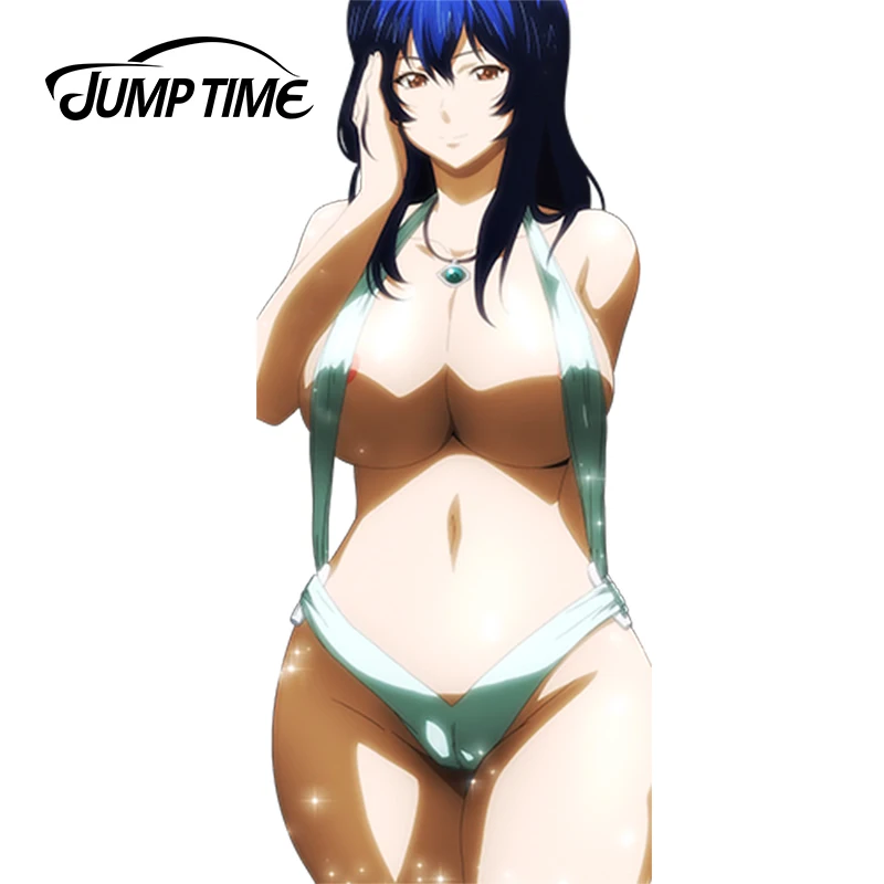 JumpTime 13cm x 5.8cm Sexy Girl Car Stickers Maken-Ki! Nijou Aki Render Vinyl Decal Window Wiper Decal Accessories