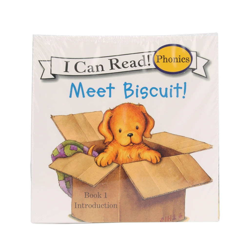 12Pcs/set 13x13cm Biscuit Dog Picture Book Children Baby Kids English Learn Words Tales Series Educational Reading Book New