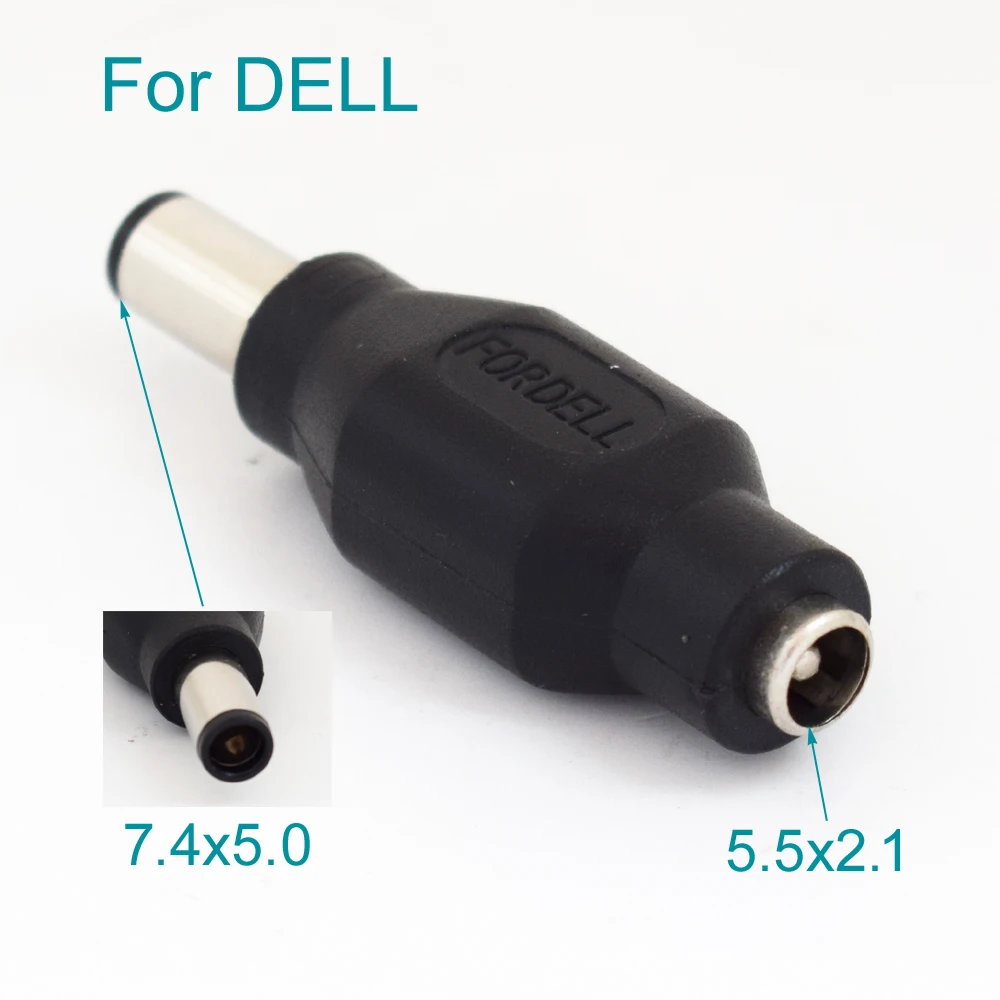 

1pc DC Power Adapter 7.4x5.0mm Male Plug To 5.5x2.1mm Female Jack For Dell