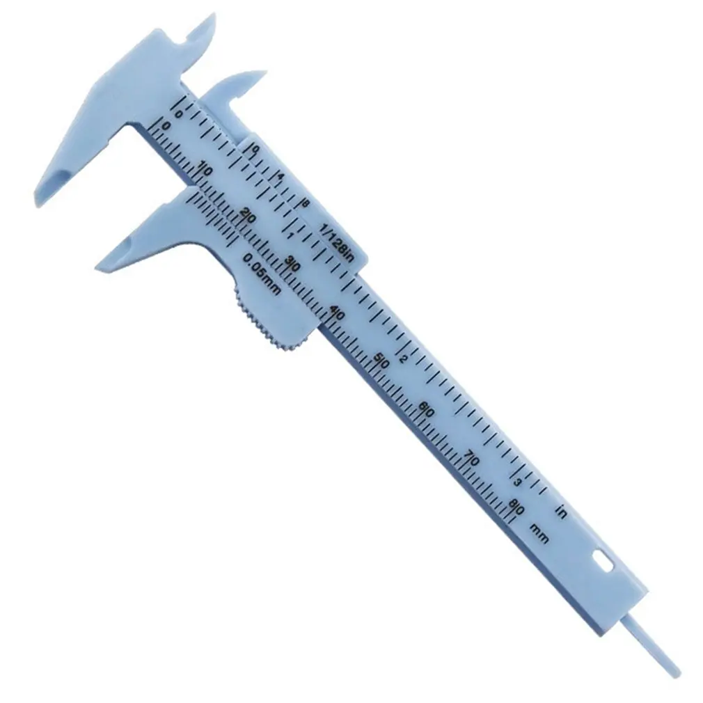 Vernier Caliper 0-80Mm Penggaris Skala Ganda Alat Ukur Kaliper Plastik Alat Mini Siswa Alat Ukur Kaliper