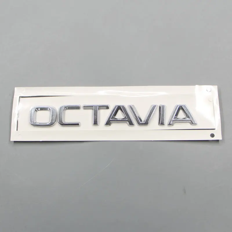 For OCTAVIA Passat Displacement standard Trunk logo Octavia alphabet ABS plastic Electroplated car paint silvery