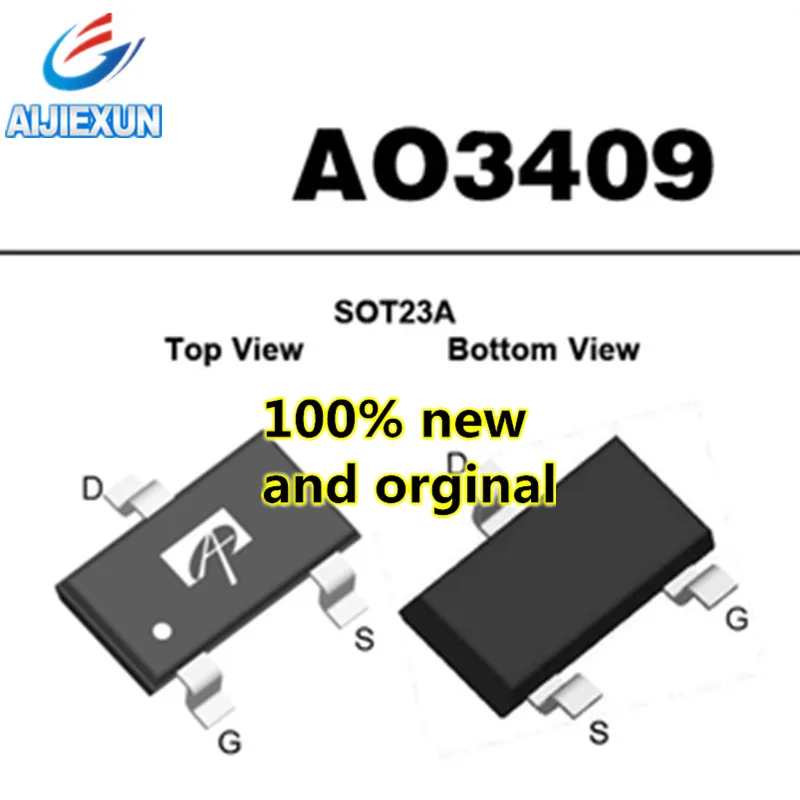 50Pcs 100% New and original  SOT-23 AO3409 A03409 A9TV16 MOS large stock