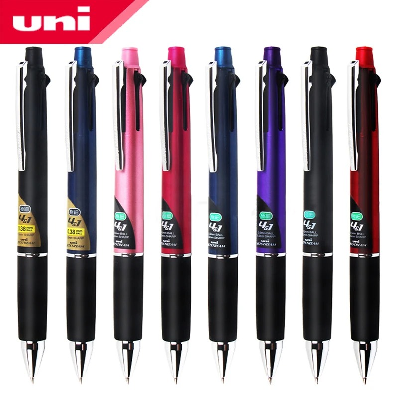 1Pcs UNI  4 + 1 multifunctional pen JETSTREAM MSXE5-1000 0.5mm/ 0.7mm (4 color ballpoint pen + 0.5mm mechanical pencil)