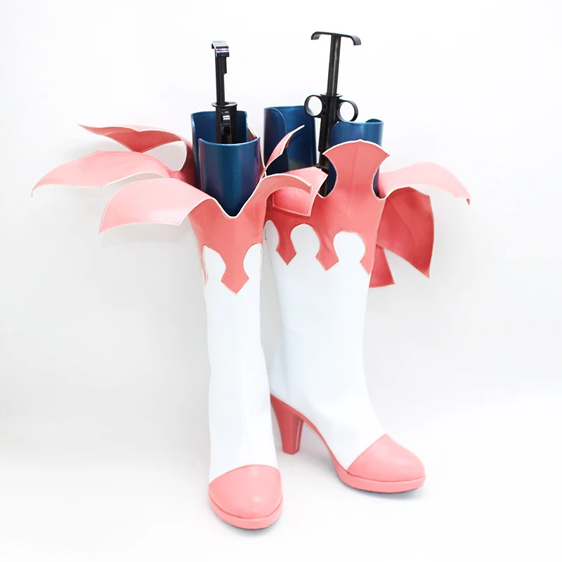 Genshin-zapatos de Cosplay de Paimon, botas de tacón alto, C00455