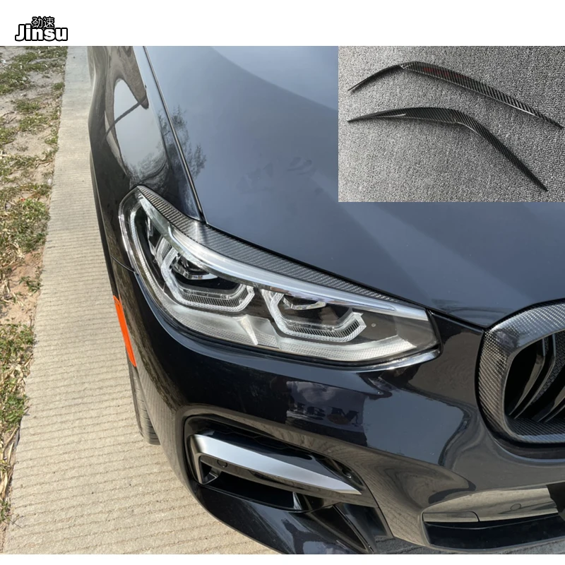 

Carbon fiber headlight cover eyelid For BMW X3 G01 G08 25i 28i 30i xdrive 2018 2019 Car decorative front lamp eyebrow sticker