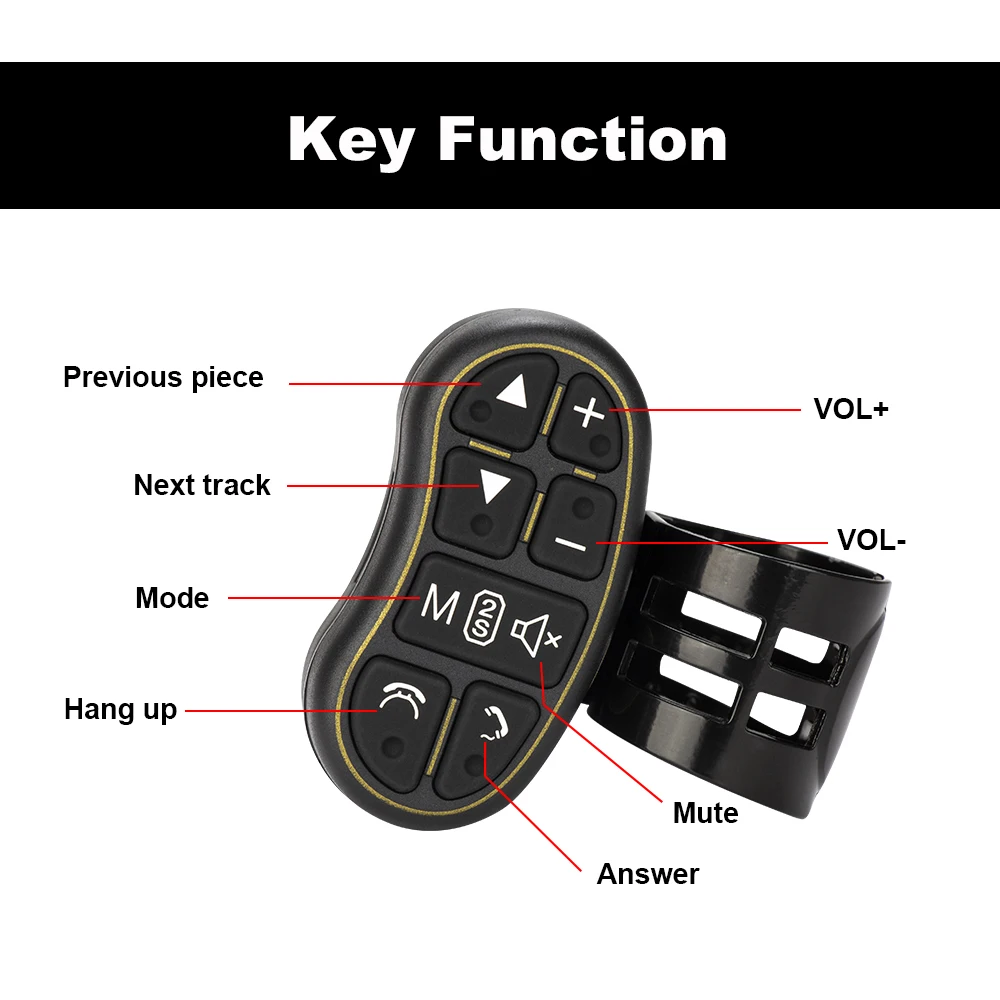 Eunavi Car-Styling Universal steering wheel controler with audio volume bluetooth control for DVD GPS unit radio