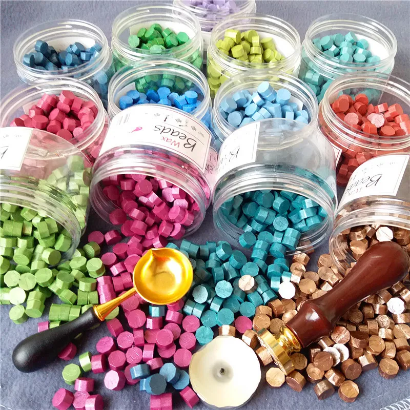 grounp 1 of  40 colors 150pcs sealing wax Octagonal particles in plastic bottle high quality