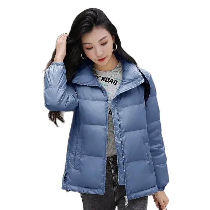 Women Winter Coat Jacket Warm Down Cotton Parkas 2023 New Zipper Solid Color Women Basic Coats C1533