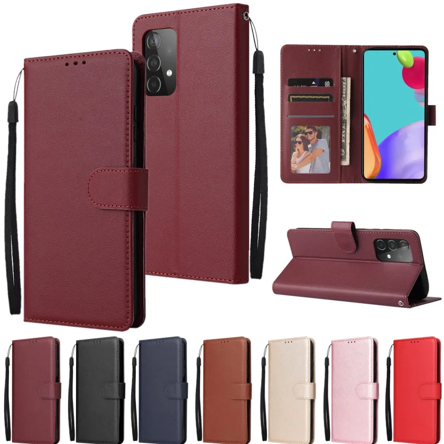 For Samsung A52 A72 A71 A01 A02S A11 A12 A21S A22 A31 A32 A41 A42 A51 A71 Flip Leather Wallet Case For Galaxy A6 A7 A8 2018 Case