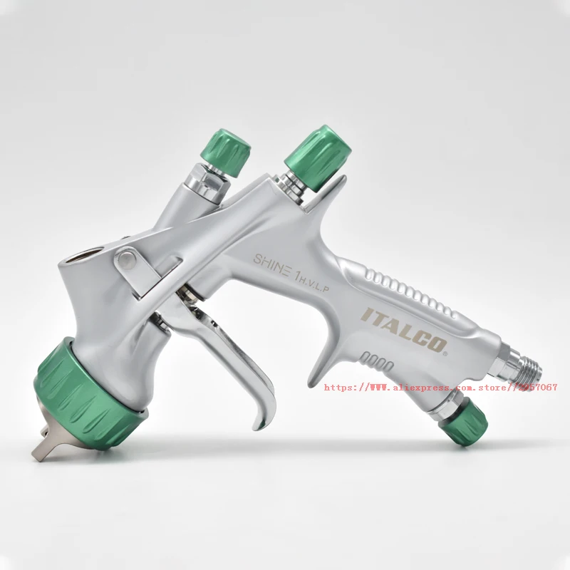Imagem -04 - Pistola de Pulverização para Repintura de Superfícies Automotivas Pulverizador de Alimentação por Gravidade Itália Shine Paint Spray Gun Cor Verde 13 mm Hvlp de Alta Qualidade