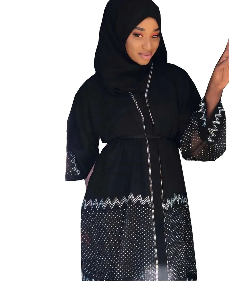 African Dresses for Women Dashiki Diamond Long Maxi Dress African Clothes Bazin Plus Size Abaya Dubai Muslim Dress Robe Africain