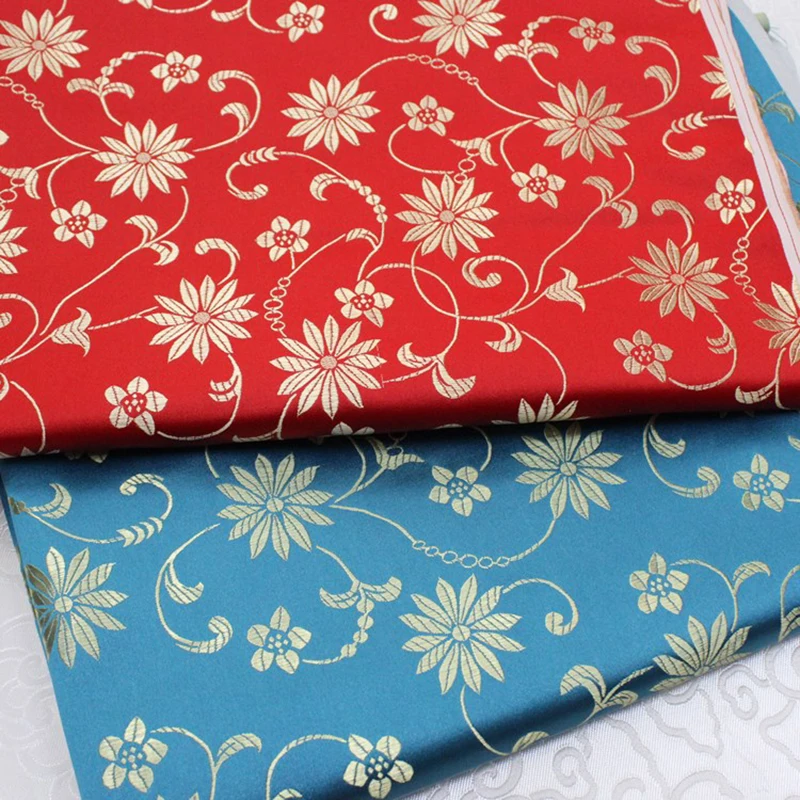 75x50cm floral style damask silk satin brocade jacquard fabric costume upholstery furniture curtain clothing material