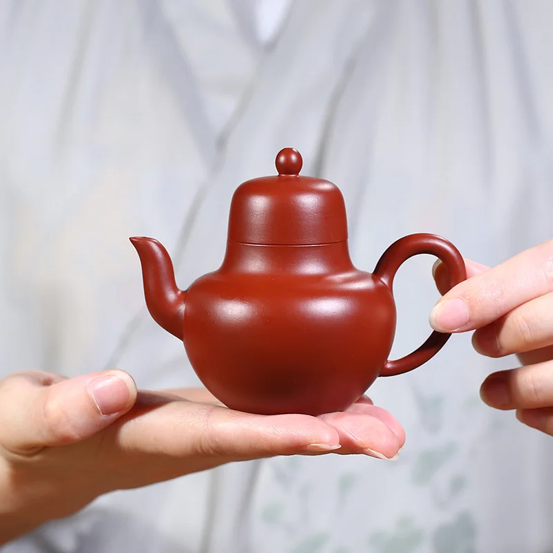 |pure handmade purple clay pot Dahongpao small capacity siting pot pear pot household Kung Fu tea pot special price